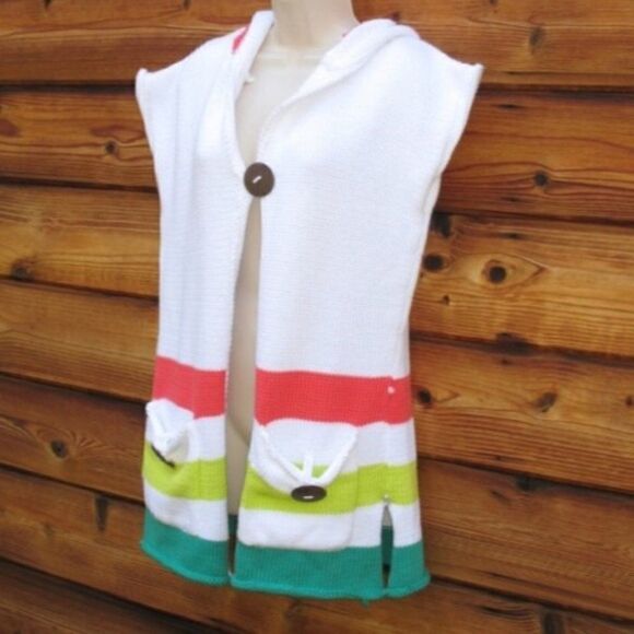 NWOT White Hoodie Sweater Knit Top - Picture 2 of 8